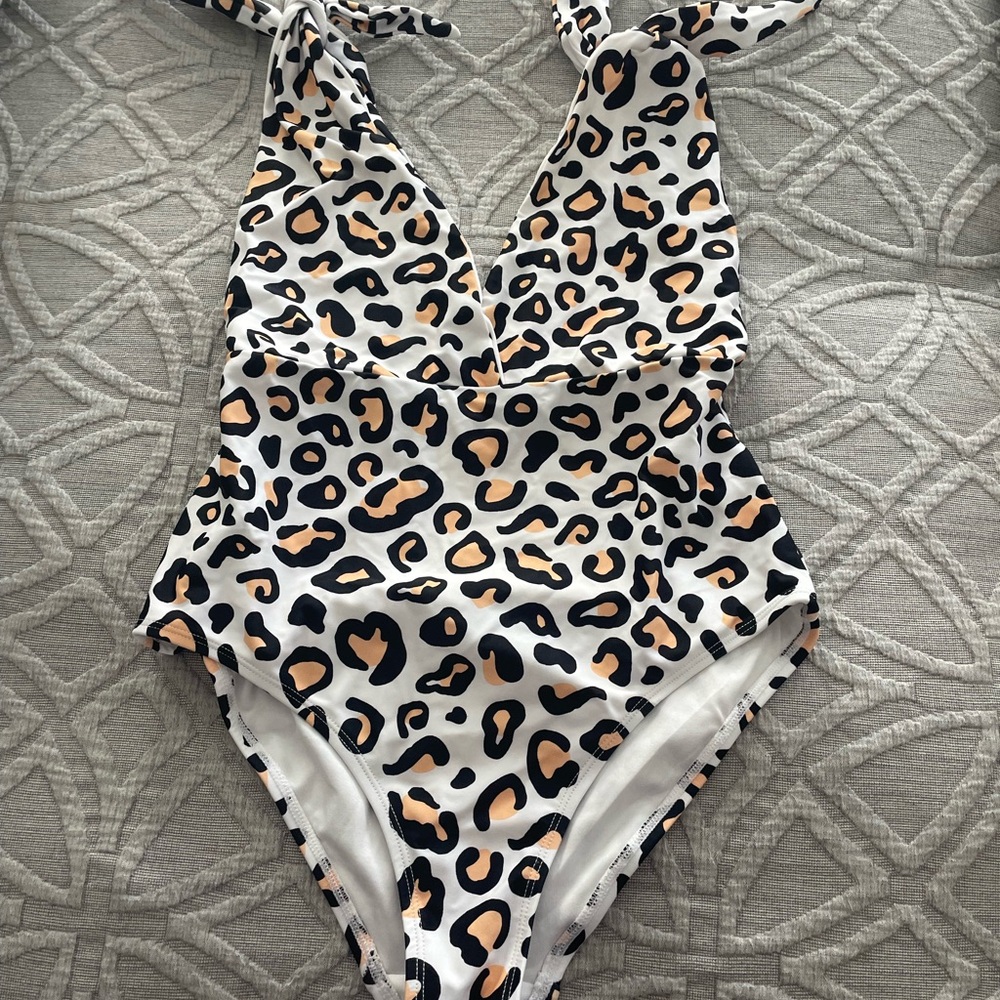 Leopard Print One-Piece Swimsuit